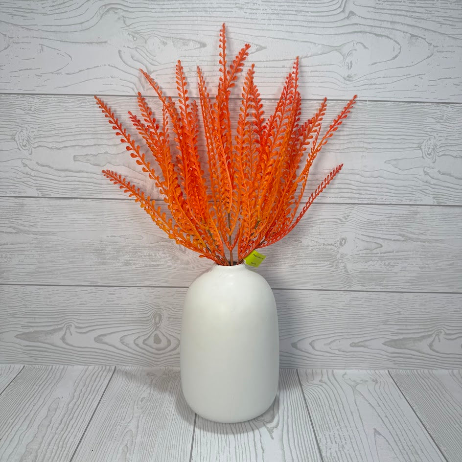 PLASTIC LEAVES BUSH X5 H16 - ORANGE - 57497OR * R BR