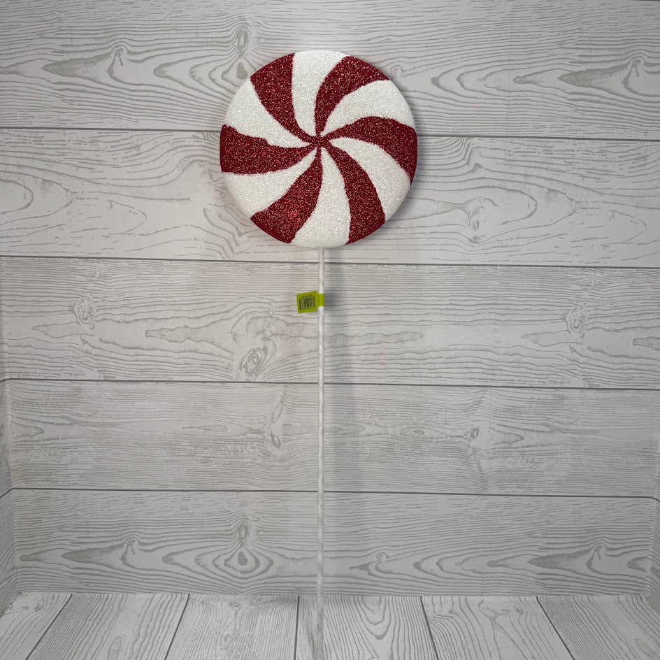PEPPERMINT LOLLIPOP DIA8XH24 - RED/WHITE - 84913RDWT * G