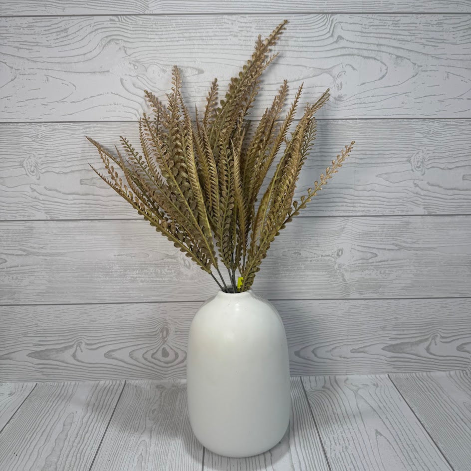 PLASTIC LEAVES BUSH X7 H20 - BEIGE/BROWN - 57355BEBN * R BR