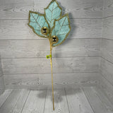 HOLLY LEAVES SPRAY X3 H27 - MINT/GOLD - 86264MIGD * G