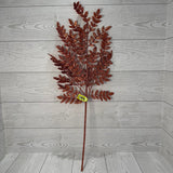 GLITTER FERN SPRAY X5 H28 - ORANGE/COPPER - 57483OR * BL