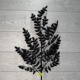 GLITTER FERN SPRAY X5 H28 - BLACK - 57352BK * BL