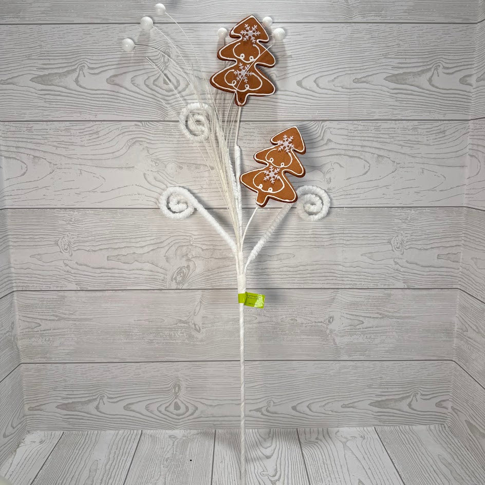 GINGERBREAD TREE SPRAY X2 H26 - BROWN/WHITE - 86448BN * G