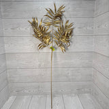 PLASTIC METALLIC PALM FERN SPRAY X5 H30 - GOLD - 86885GD * G