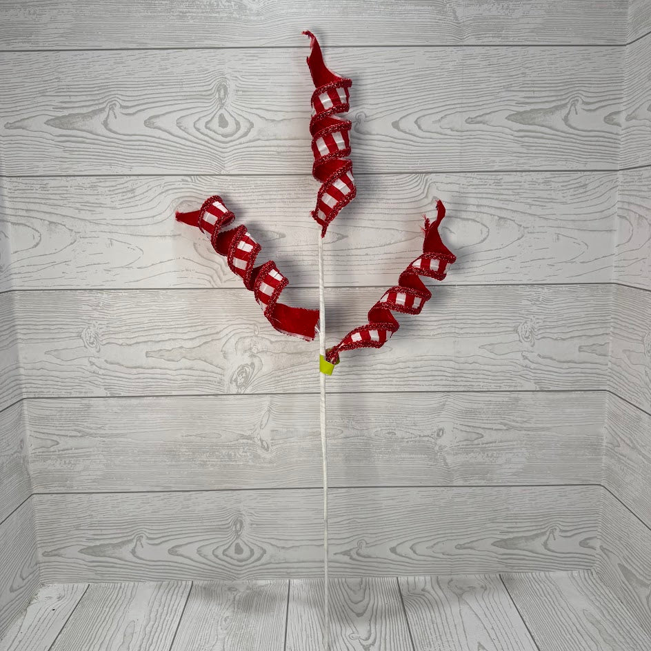 STRIPE CURLY BALL SPRAY X3 H28 - RED/WHITE - 86000RDWT * G