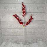 STRIPE CURLY BALL SPRAY X3 H28 - RED/WHITE - 86000RDWT * G
