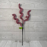 GLITTER BEAD CURLY PICK X3 H18 - PINK - 57422PK * G