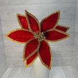 POINSETTIA GOLD TRIM STEM H22XDIA12 - RED/GOLD - 86793RD * G