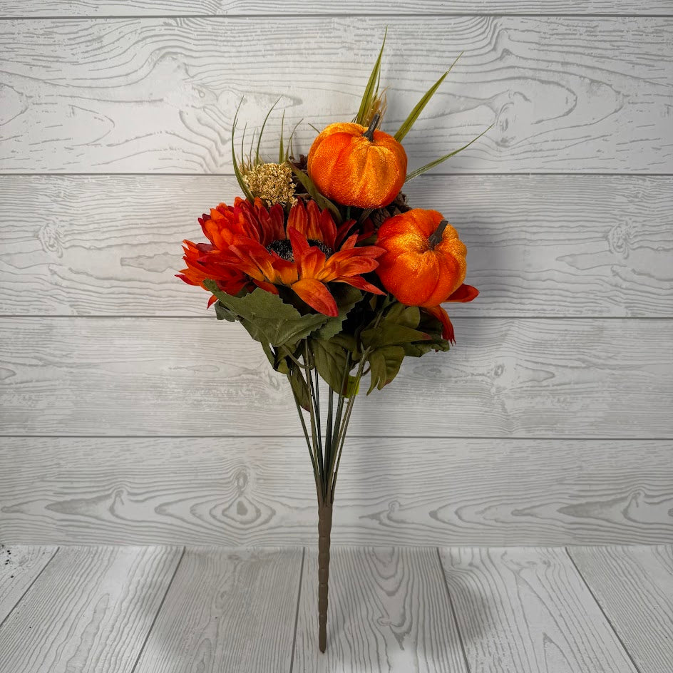 SUNFLOWER BALL MUM PUMPKIN PINE BISH X14 H16 - ORANGE - 56870OR * RD