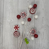 PEPPERMINT RING CANDY SPRAY H24 - RED/WHITE - 85756RD * BL