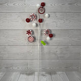 PEPPERMINT RING CANDY SPRAY H24 - RED/WHITE - 85756RD * BL