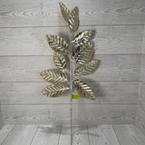 METALLIC MAGNOLIA LEAVES SPRAY X11 H25 - CHAMPAGNE - 85733CH * G