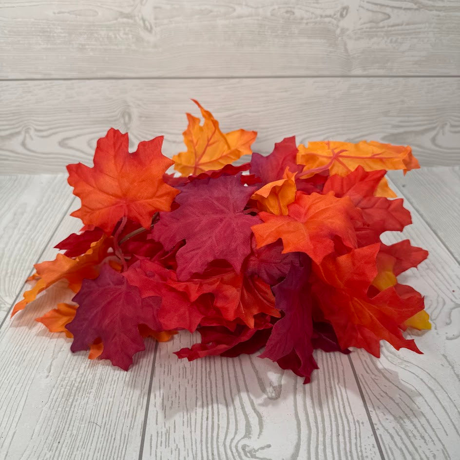 MAPLE LEAVES GARLAND 4FT - ORANGE/RED - 57534ORRD * G