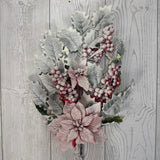 19IN POINSETTIA BERRY SPRAY - RED - 85412-RD * R BR