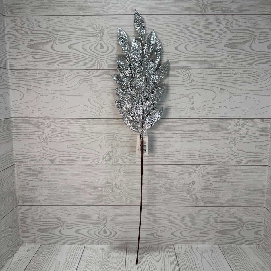 XMAS LAUREL LVS SPRAY - SILVER - 68452 * G