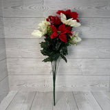 POINSETTIA W/BERRY X12 - RED/CREAM - 54513 * PK G