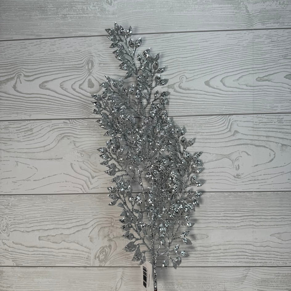 GLITTER BOXWOOD SPRAY X3 - SILVER - 69432 * G