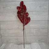 GLITTER MAG LEAVES SPRAY X3 - RED - 69403 * G