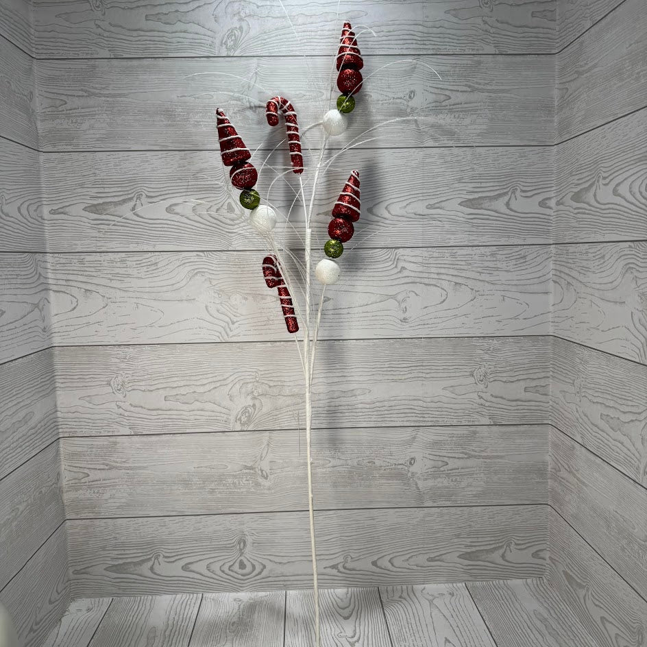 32IN PEPPERMINT CANDY TREES & CONES - RED/WHITE/GREEN - X25021-RDWT * BL