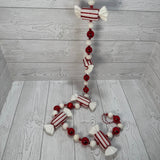 5.5FT CANDY/BALL GARLAND - RED/WHITE - X24352-RDWT * BL