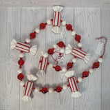 5.5FT CANDY/BALL GARLAND - RED/WHITE - X24352-RDWT * BL
