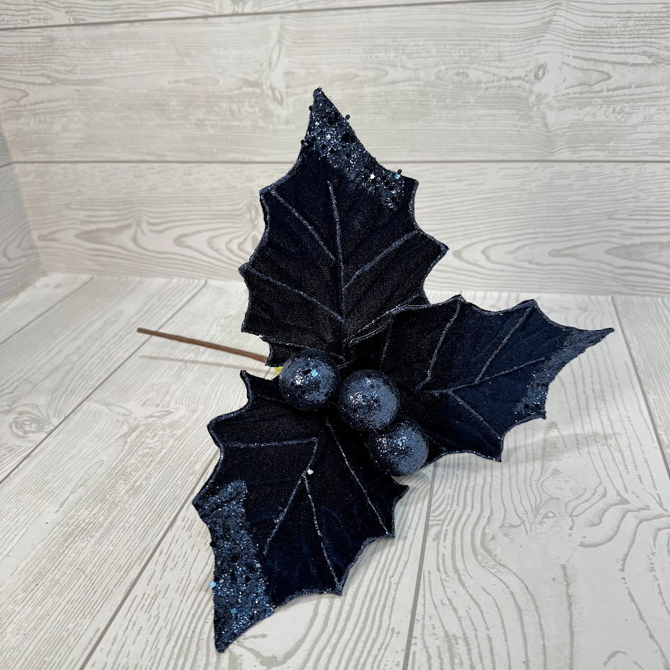 HOLLY POINSETTIA PICK H13xDIA13 - BLUE - 86951BL * BL