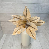 POINSETTIA STEM H16xDIA12.5 - CHAMPAGNE - 86876CH * BL