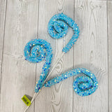 SEQUIN SPIRAL CURLY SPRAY X3 H28 - BLUE - 86422BL * BL