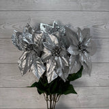 21IN METALLIC POINETTIA BUSH - SILVER - 85137-SILVER * G PK