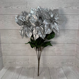 21IN METALLIC POINETTIA BUSH - SILVER - 85137-SILVER * G PK