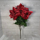 21IN METALLIC POINSETTIA BUSH - RED - 85137-RD * G PK