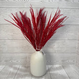 20" PLASTIC BUTTON FERN - RED - 85797-RD * OO