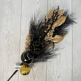 24IN TWIG PINE BERRY BALLS - BLACK/GOLD - 32311 * BL