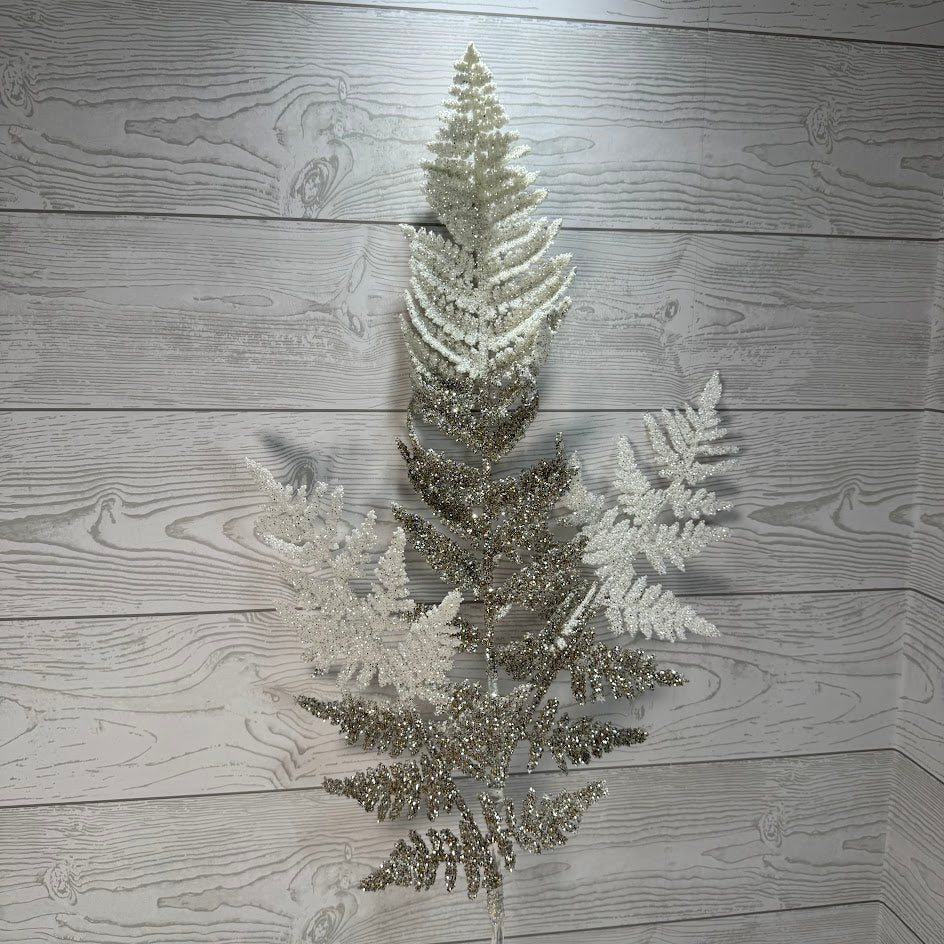 36" FERN SPRAY - CHAMPAGNE/WHITE - 32267-CHAMPWT * BL