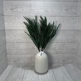 20" PLASTIC BUTTON FERN - GREEN/GLITTER - 85979-GN * OO
