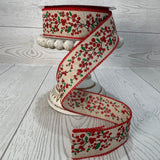 1.5"X10YD WOODLAND SPARKLE BERRY RIBBON - DC19601