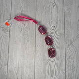 ACRYLLIC JEWEL HANGING ORNAMENT - PINK 1.2x0.5x6.5" - DCORN5401PK