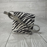 3.75" ZEBRA PRINT GIFT BOX ORNAMENT - DC17742BKWH