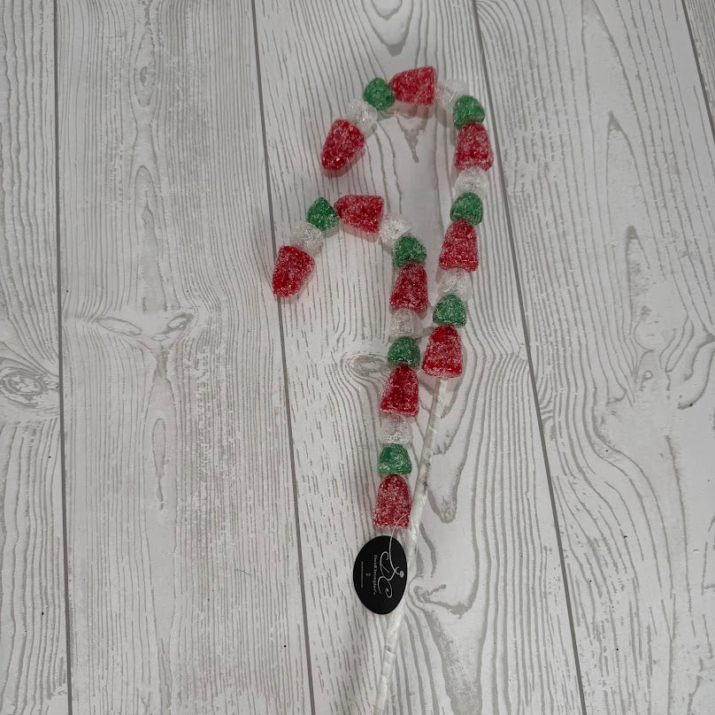 GUM DROP CANDY CANE SPRAY 24.5" - RED/GREEN/WHITE - DCORN1010APK