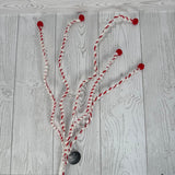 CHENILLE PEPPERMINT SQUIGGLE SPRAY - RED/WHITE 34" - DC25715