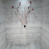 CHENILLE PEPPERMINT SQUIGGLE SPRAY - RED/WHITE 34" - DC25715