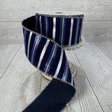 2.5"X10YD ROYAL STRIPE SILVER/BLUE RIBBON - DC19541