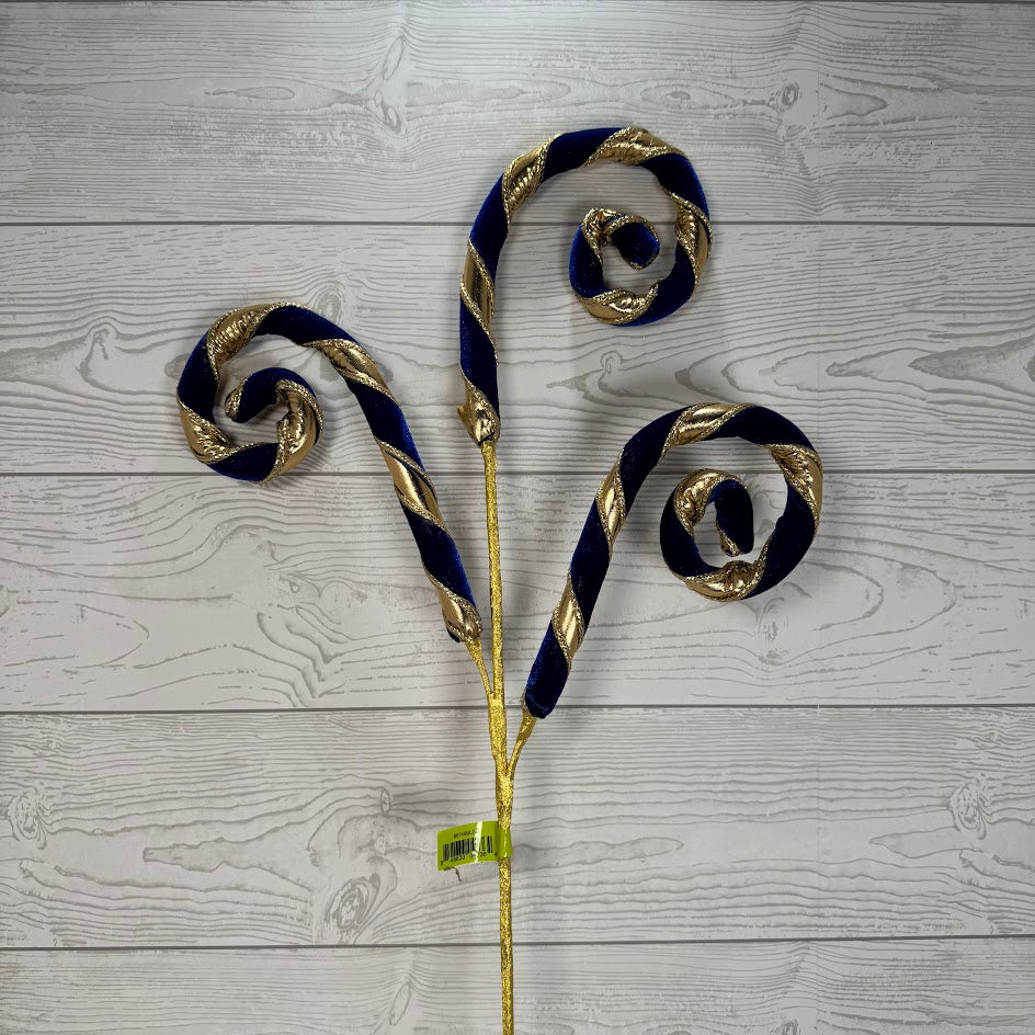 VELVET SPIRAL CURLY SPRAY X3 H28 - BLUE/GOLD - 86749BLGD * RD