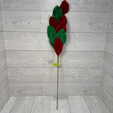 VELVET MAGNOLAI LEAVES SPRAY X9 H30 - RED/GREEN - 86787RDGN * RD