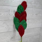 VELVET MAGNOLAI LEAVES SPRAY X9 H30 - RED/GREEN - 86787RDGN * RD