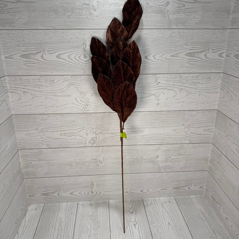 VELVET MAGNOLIA LEAVES SPRAY X9 H30 - CHOCOLATE - 86787CHO * RD