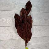 VELVET MAGNOLIA LEAVES SPRAY X9 H30 - CHOCOLATE - 86787CHO * RD