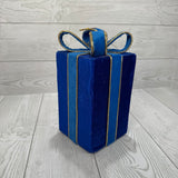 DECOR VELVET GIFT BOX LARGE H9XW4.5XD4.5 - BLUE - 86697BL * PK G