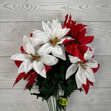 COLOR FAST POINSETTIA BUSH X14 H22 - RED/WHITE - 88831RDWT * PK G