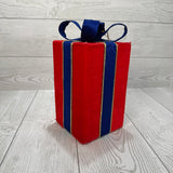 DECOR VELVET GIFT BOX LARGE H9XW4.5XD4.5 - RED/BLUE - 86699RDBL * PK G